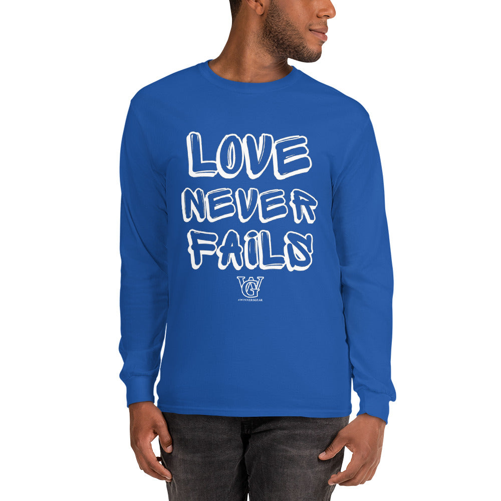 Love Never Fails - Blue Long Sleeve Shirt