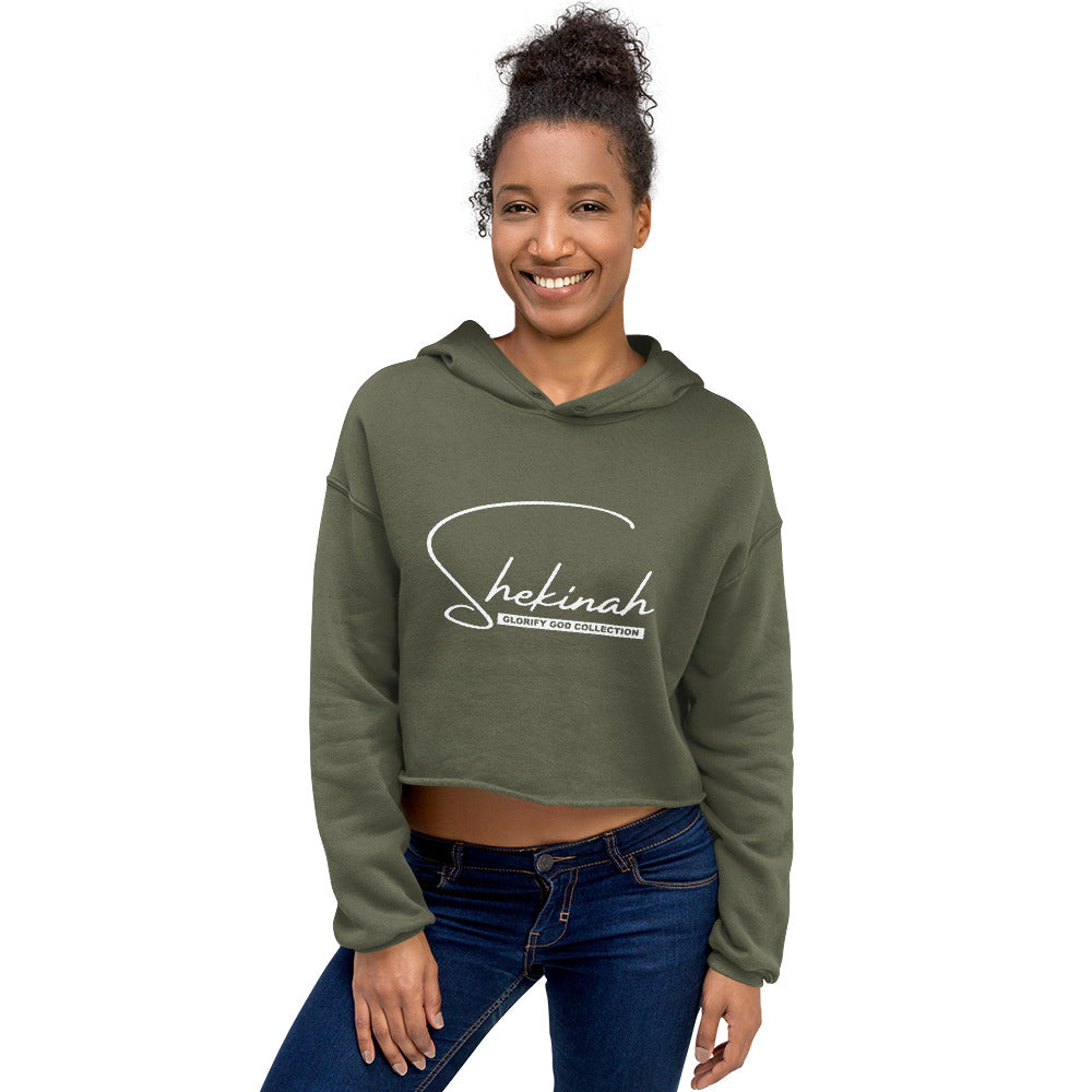 Shekinah Military Green Crop Hoodie