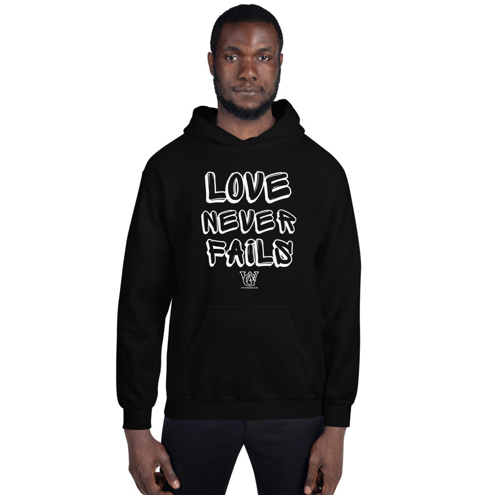 Love Never Fails - Black Unisex Hoodie