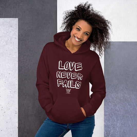 Love Never Fails - Maroon Unisex Hoodie