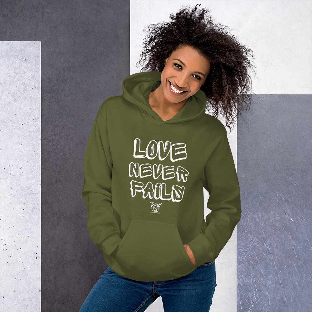 Love Never Fails - Military Green Unisex Hoodie