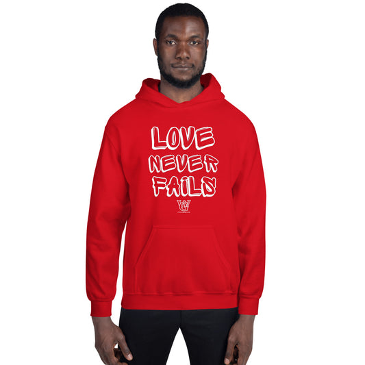 Love Never Fails - Red Unisex Hoodie