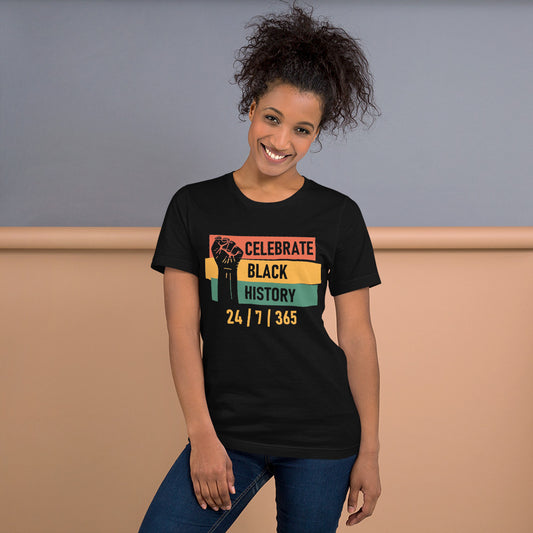 Celebrate Black History 24-7-365 Short-Sleeve Unisex T-Shirt